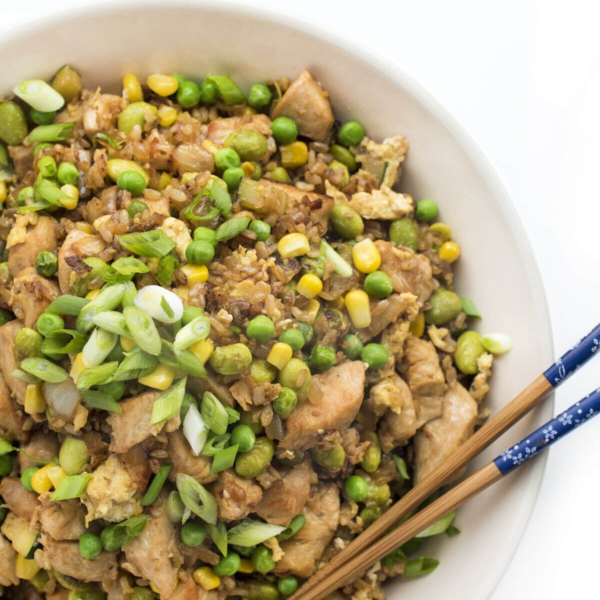 Chicken and Vegetable Brown Fried Rice