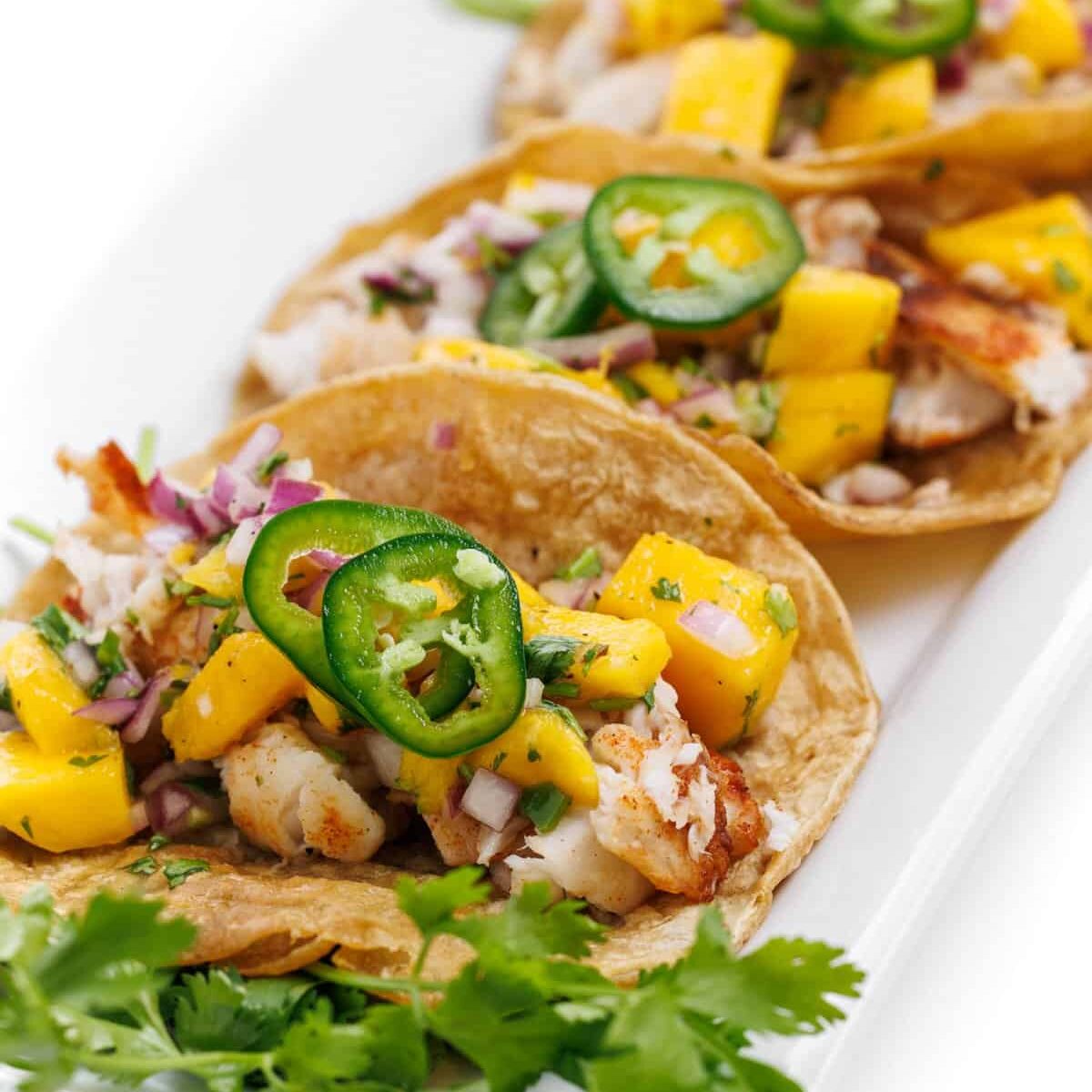 Baked Fish Tacos with Mango Salsa