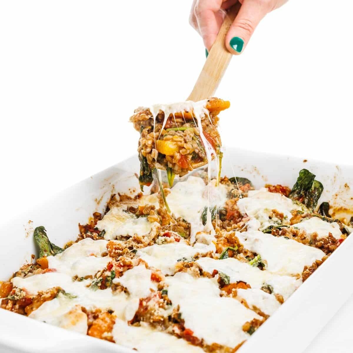 Italian Sausage and Butternut Squash Farro Bake